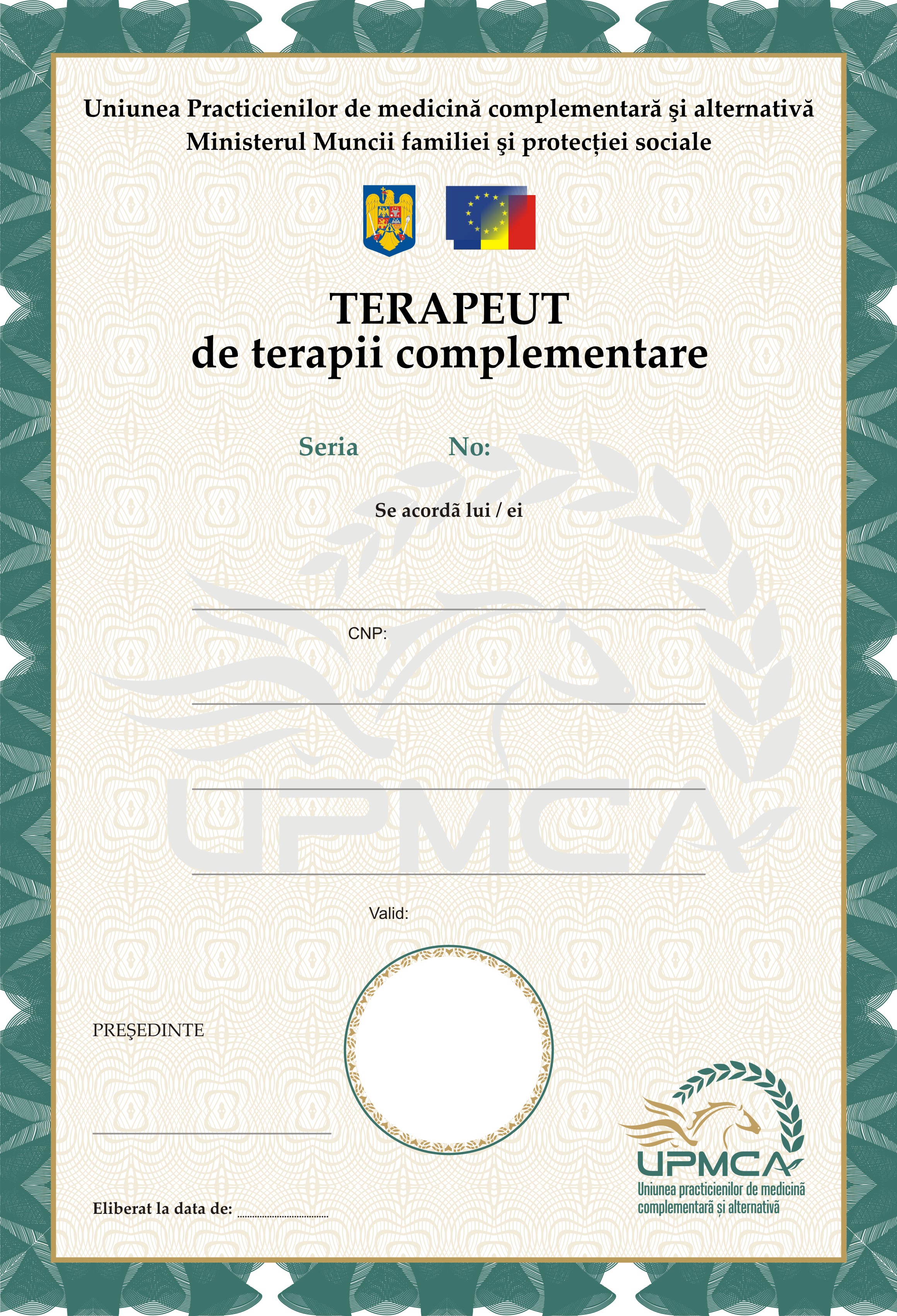 Certificat terapeut
